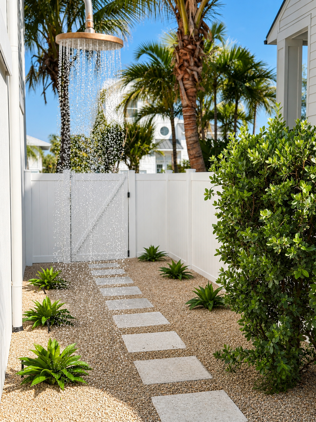 Private tropical outdoor shower