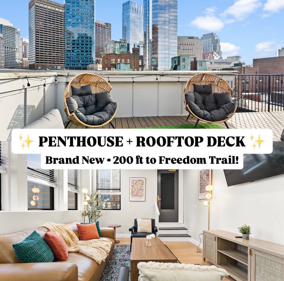 901C Luxury Boston Penthouse Rooftop & City Views!