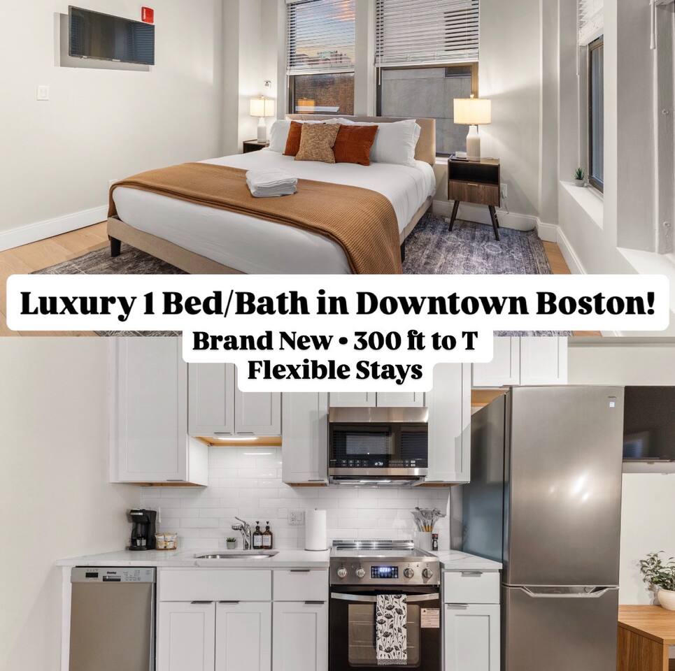 805B NEW King Bed Huge Condo in Boston by Subway