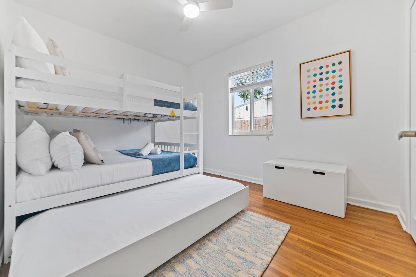 Cozy and functional, this bunk room is an ideal space for kids or guests to recharge after a day of adventure.