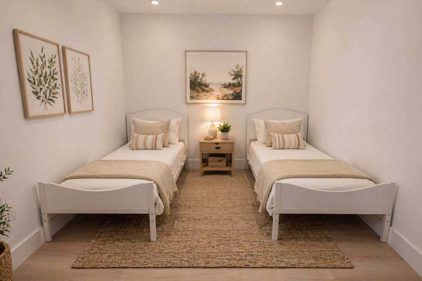 Luxury Double Twin Bed Suite w/ Private Bathroom