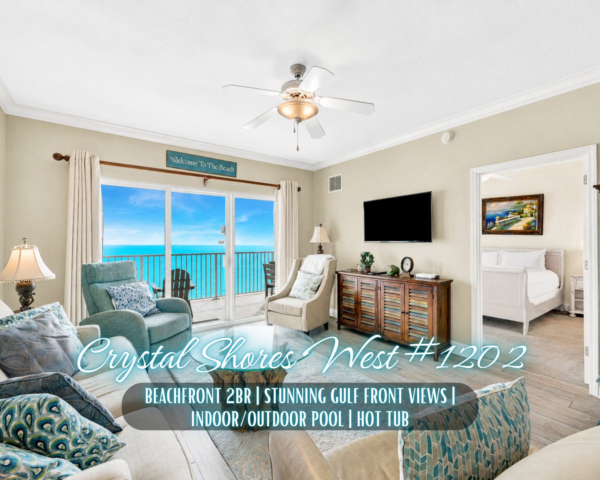 "Crystal Shores West #1202" | 2BR Beachfront*Gulf Views*Indoor/Outdoor Pool*Hot Tub*Gym*Sleeps 8