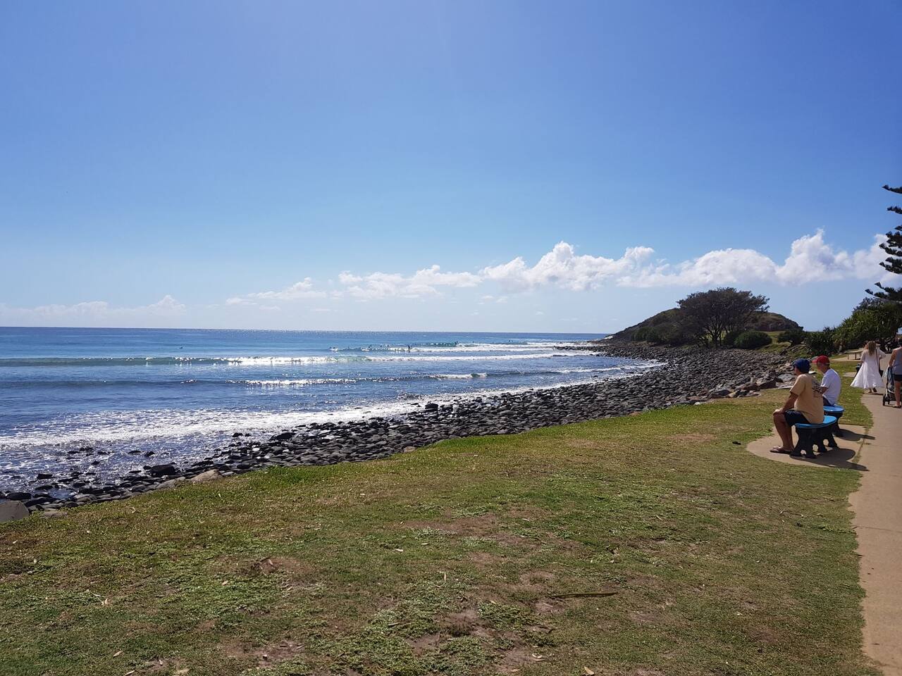 Surf rolling in at the main beach at Crescent Head, NSW