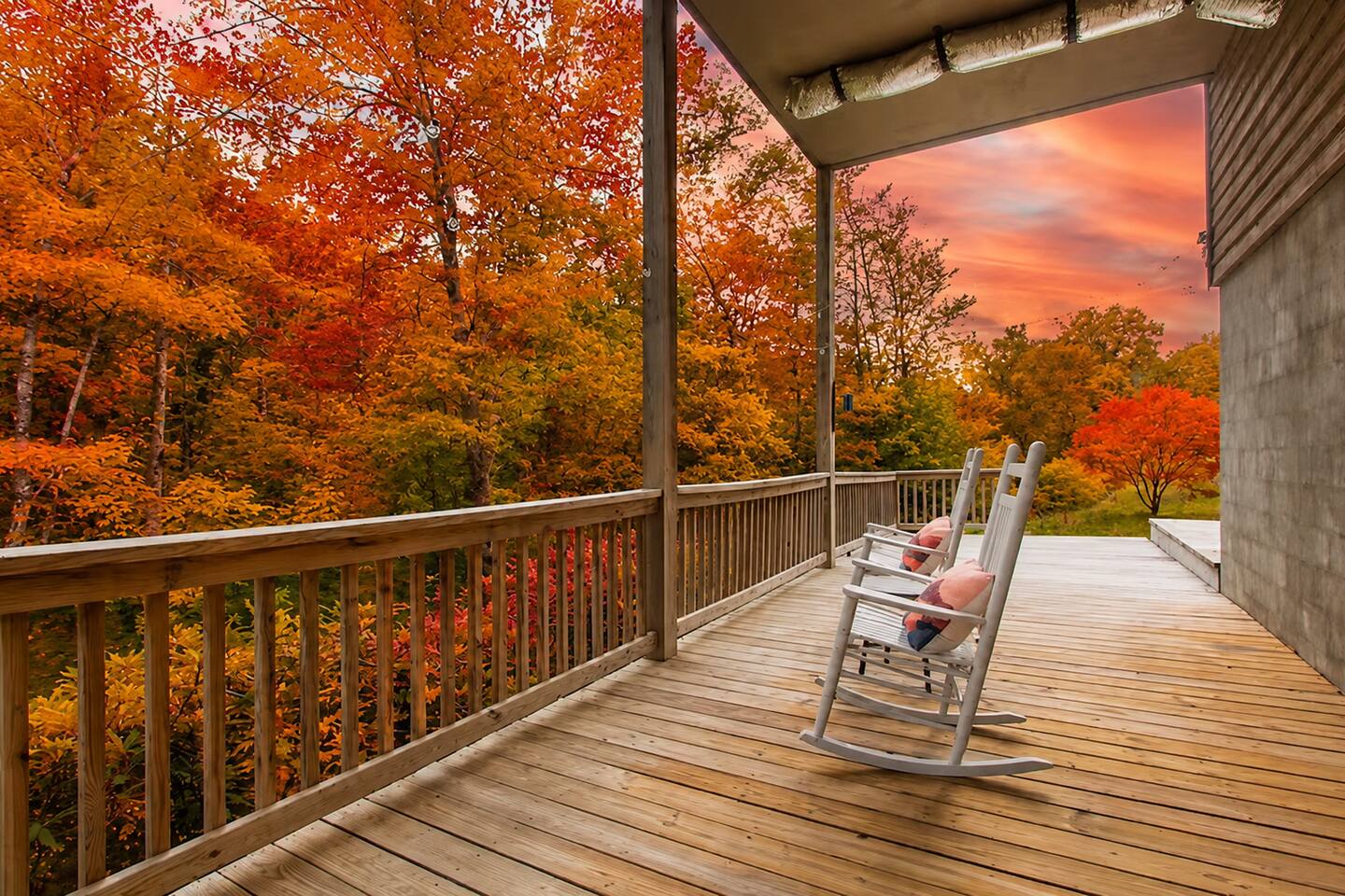 Covered outdoor living means you can enjoy the fresh mountain air no matter the weather.