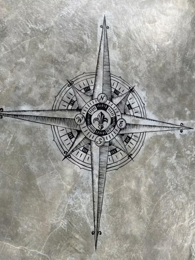 Striking compass rose wall art adds stylish nautical charm