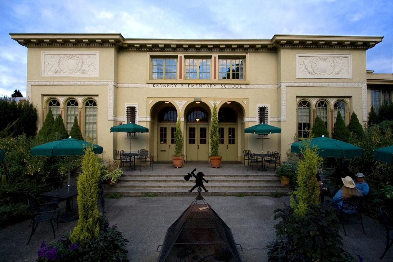 Visit Kennedy School for dining, drinks, a theater, and soaking pool.