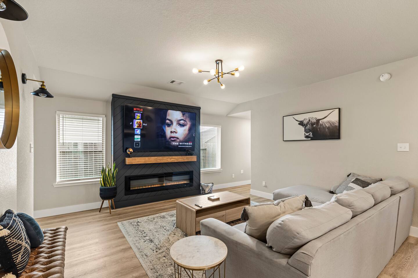 Living room with fireplace