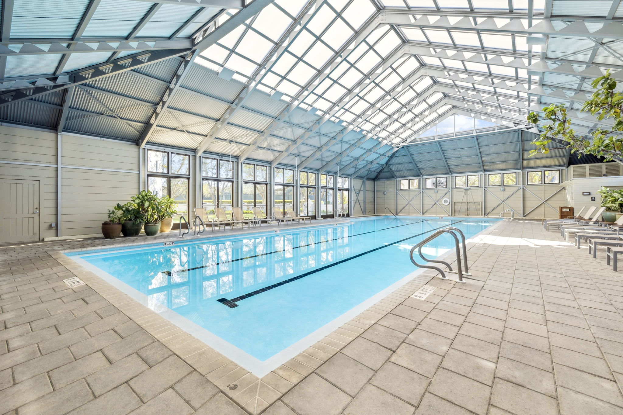 Sky pool is indoors and heated.  Roof panels are opened on beautiful days