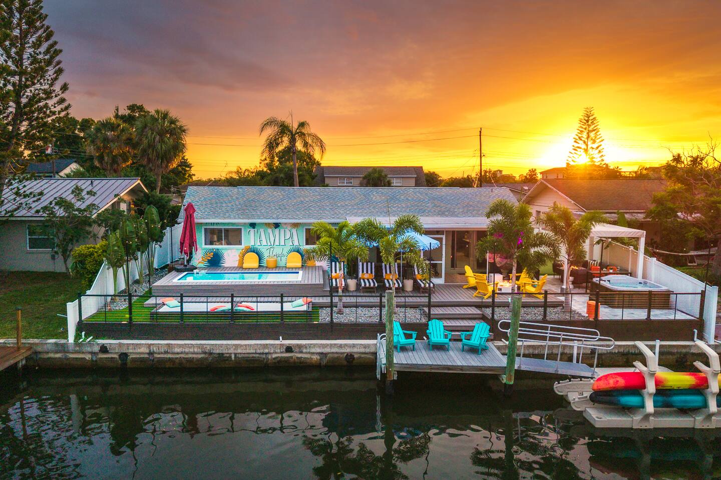 NEW! Waterfront Fun House - Kayaks, Pool, Hot Tub