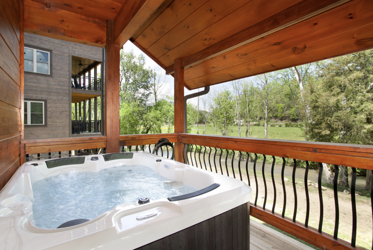Hot Tub & Creek Views | 5BR Luxury Cabin