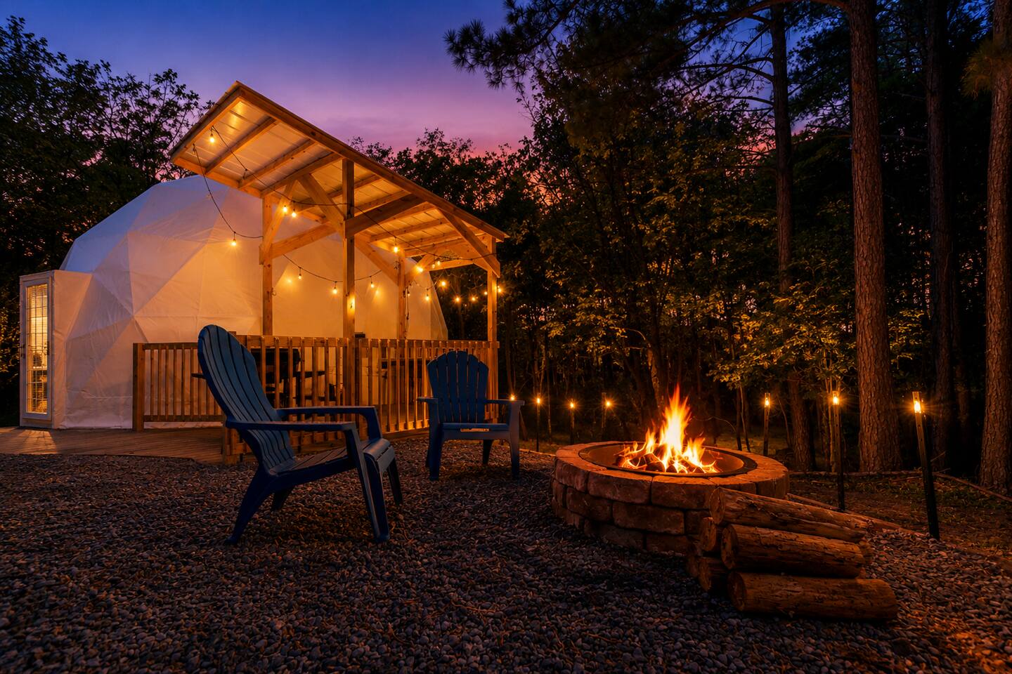 Luxury Couples Dome Hot Tub, Fire Pit & Stargazing