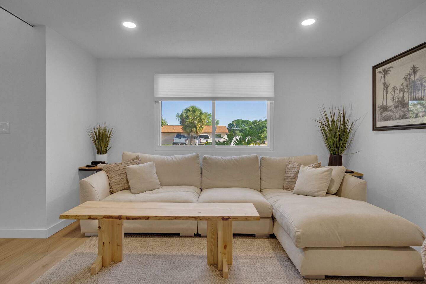 Downstairs living area with plenty of cozy seating.