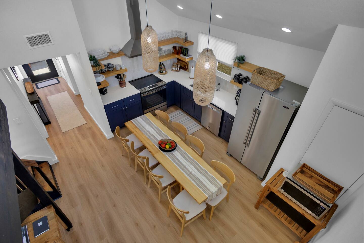 Upstairs loft area is tucked away up stairs for a little retreat.