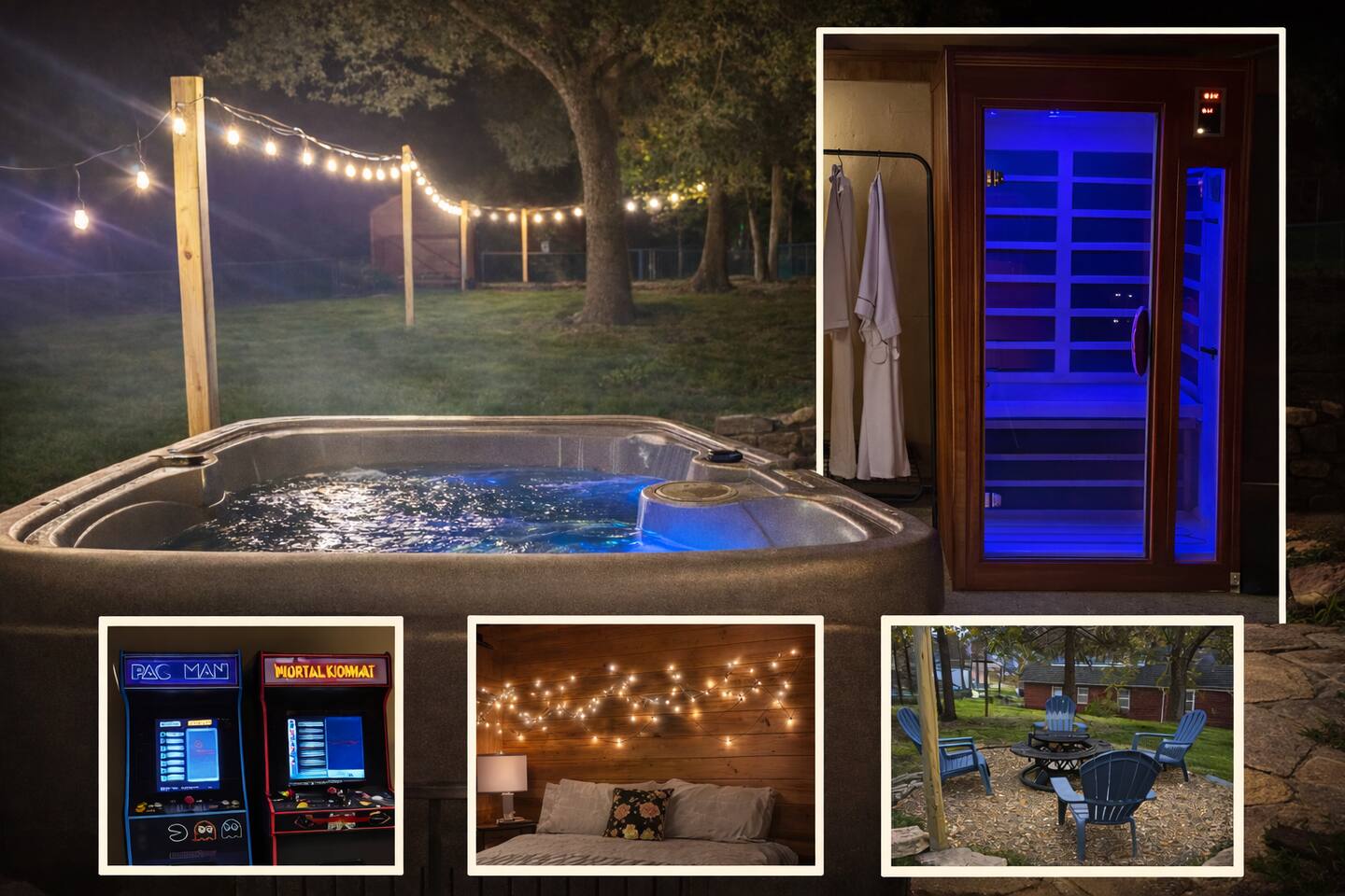 New! Cozy Walkable-Hot Tub, Sauna, Arcade, 2 Kings