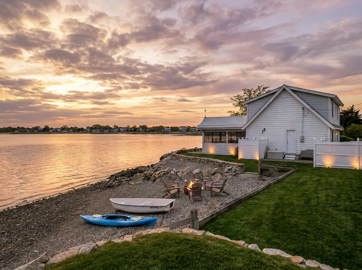 Waterfront Beach House w/bay views, hot tub, private beach, bikes, & firepit!
