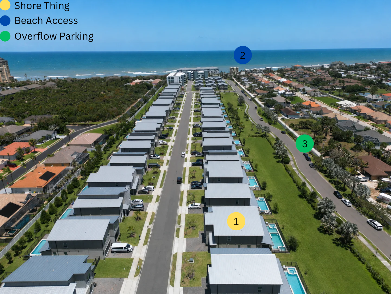 Modern beachside homes with private pools and easy walk-to-beach access