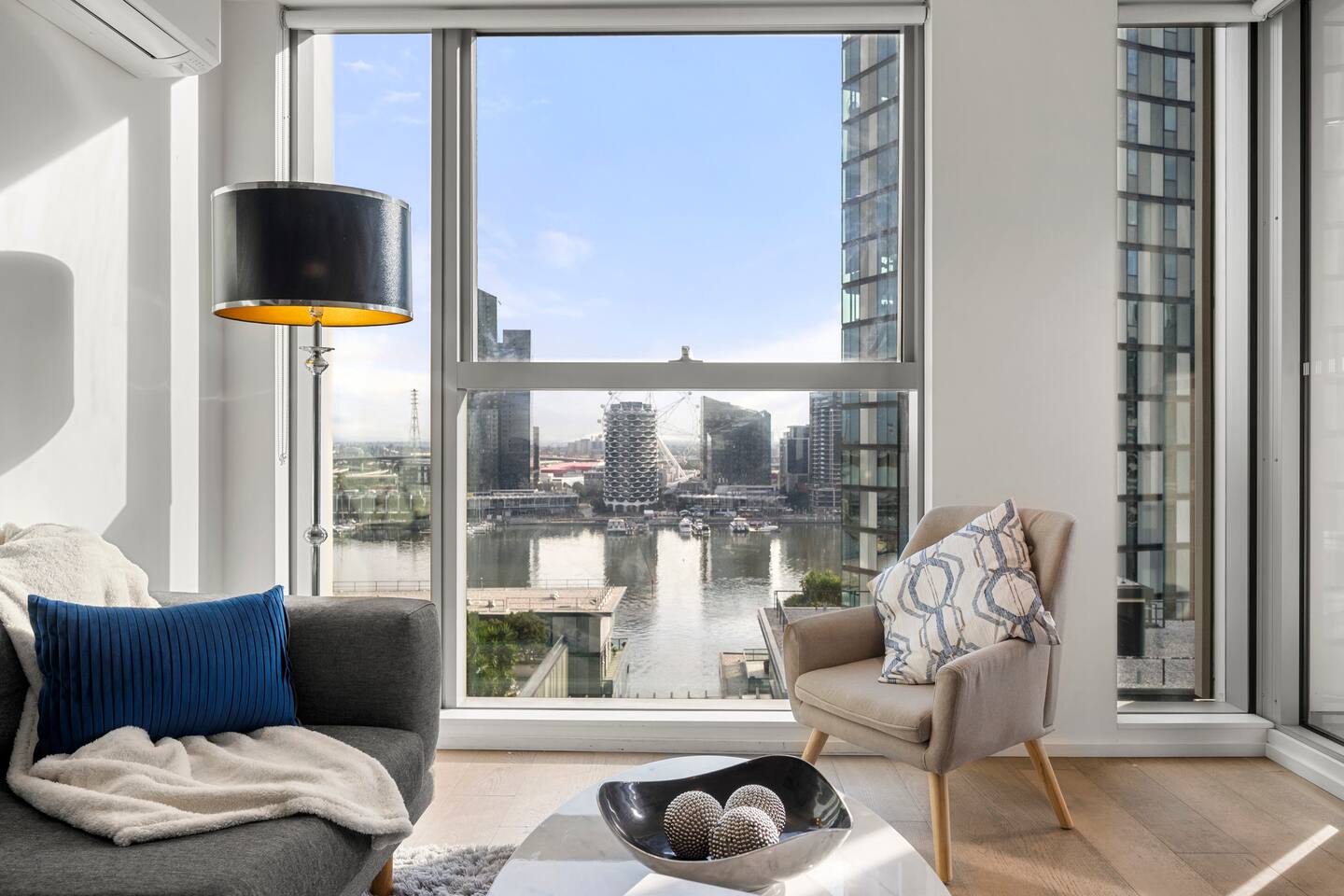 NYE Chic Waterfront 2BR Luxe | Pool, Gym, Parking