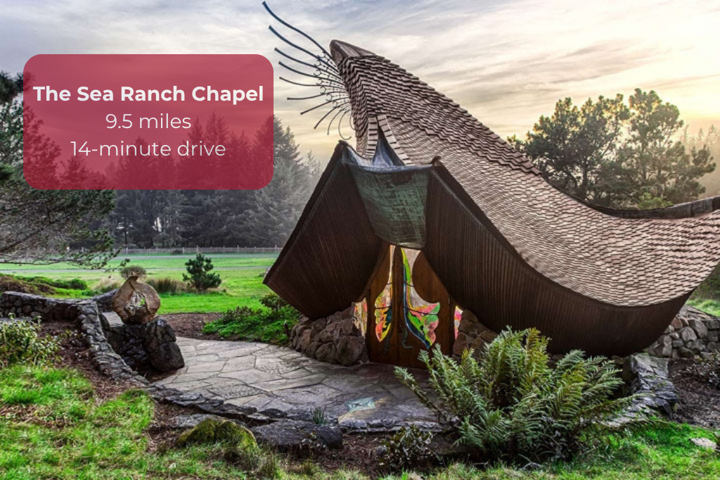 Iconic Sea Ranch Chapel just 14 minutes away in a peaceful natural setting