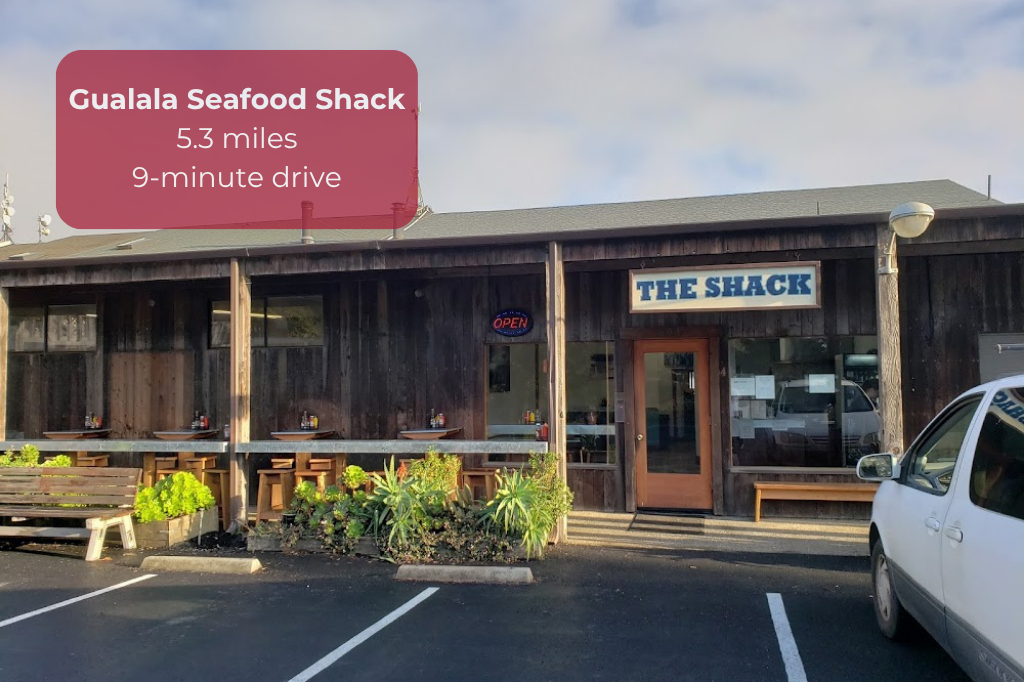 Fresh seafood just 9 minutes away at local favorite Gualala Seafood Shack