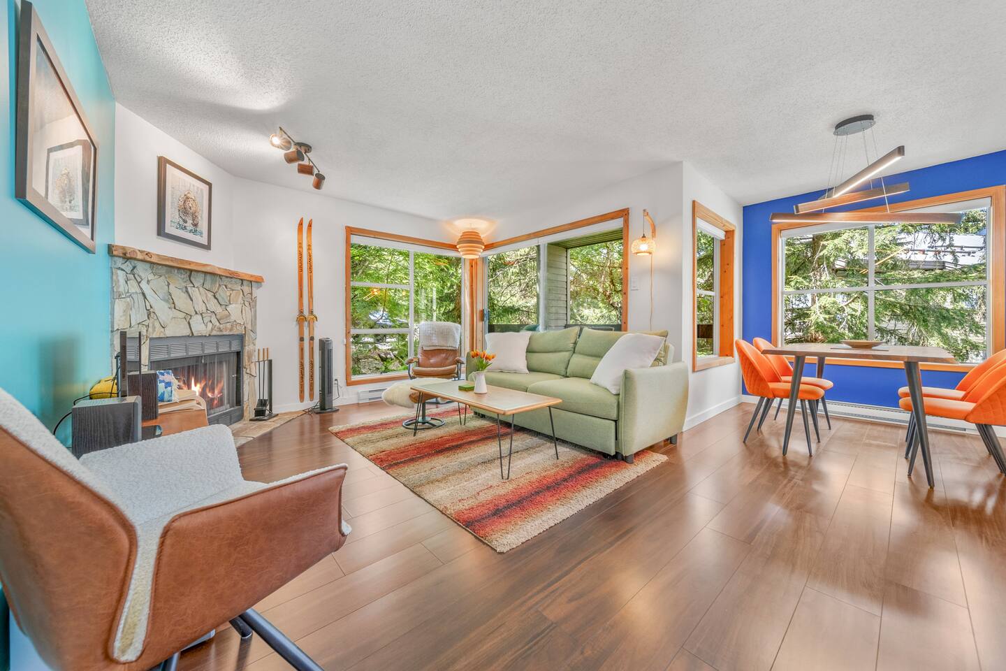 Living room of a Creekside retreat in Whistler