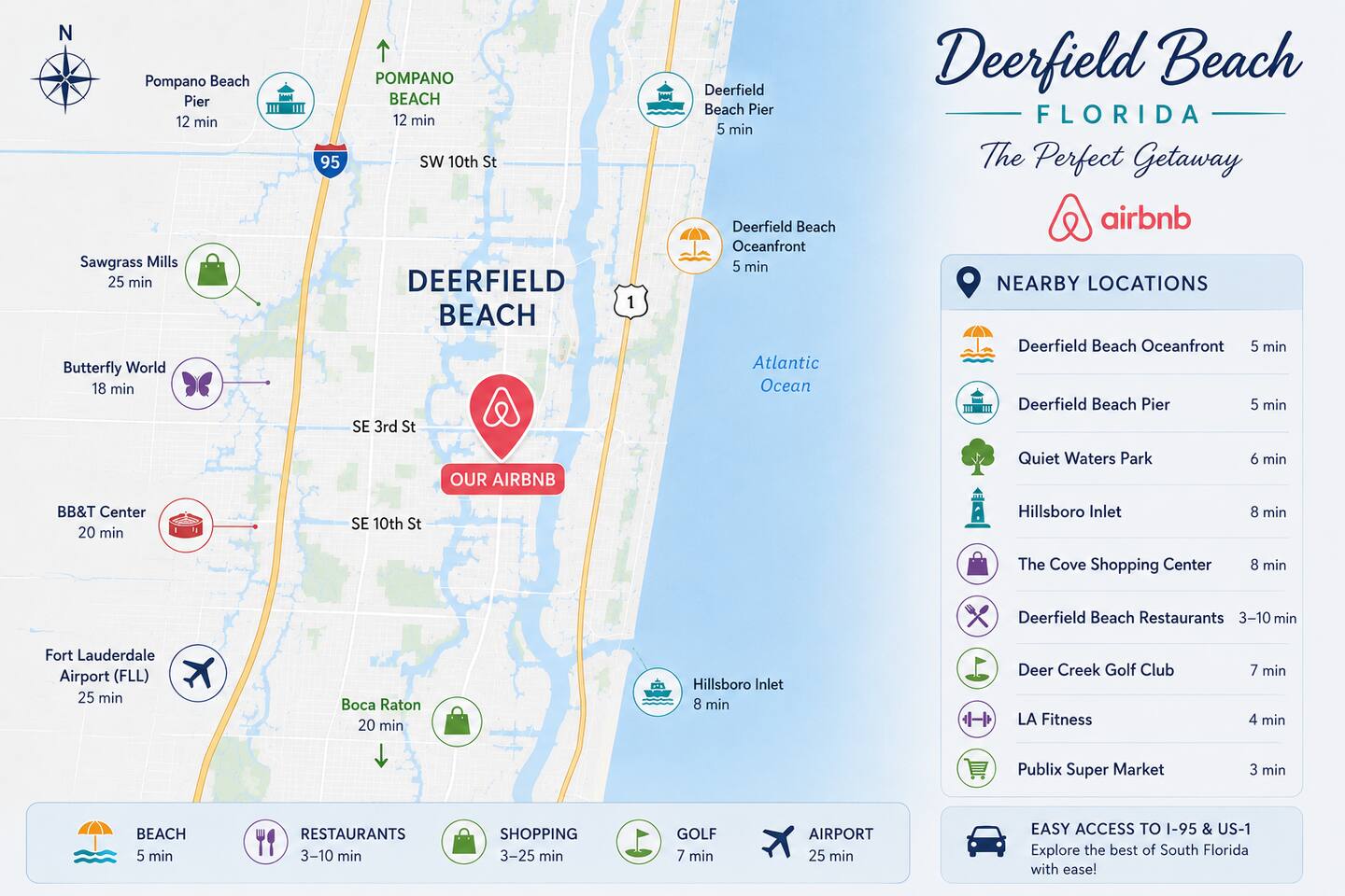 Explore the best of Deerfield Beach: Just a short distance away, you'll find a variety of attractions and conveniences.
