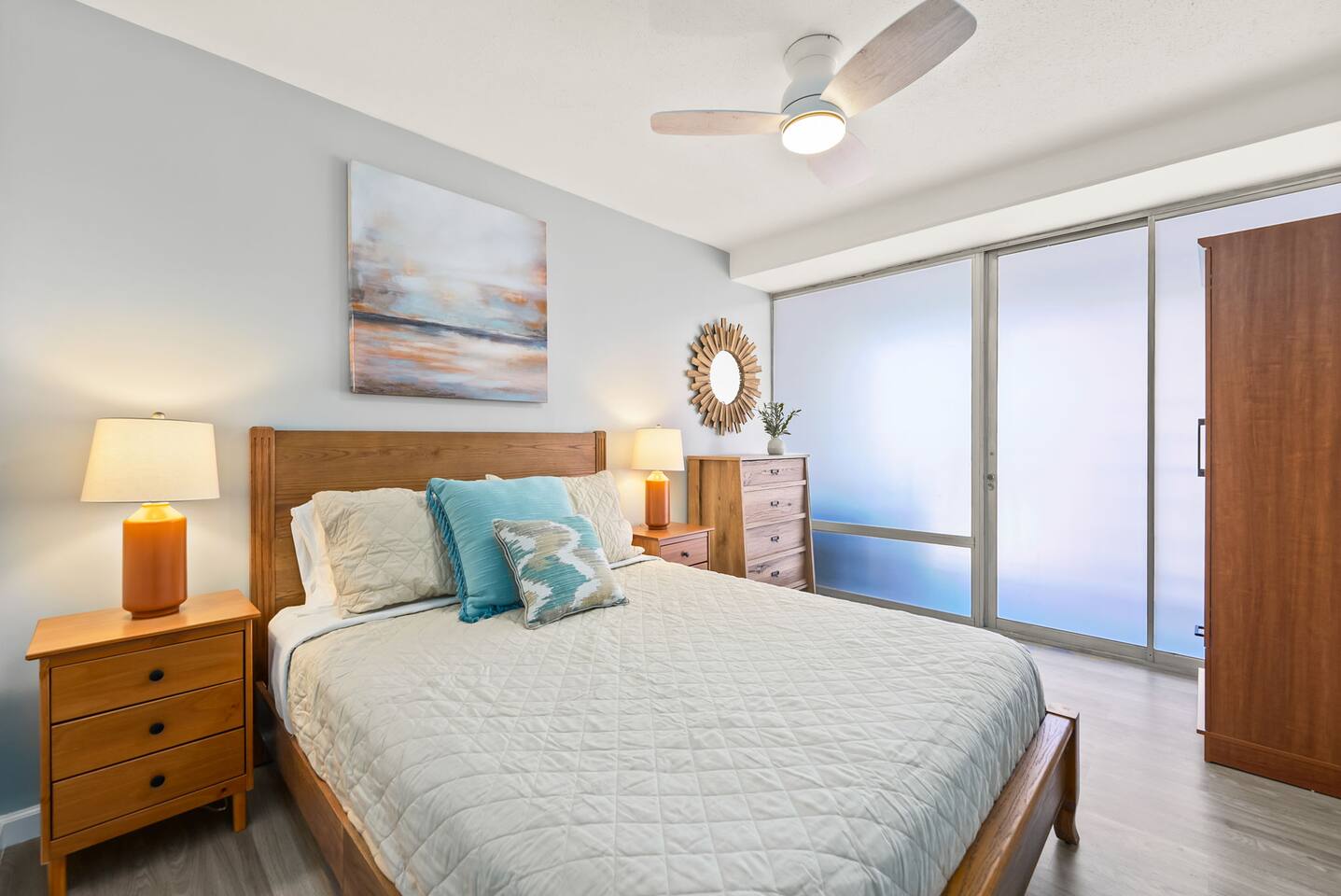 Sleep comfortably in this home away from home bedroom, no matter the time of day.