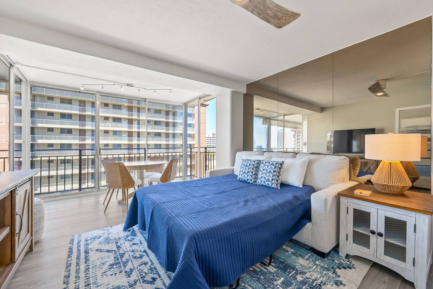 Sleep up to 6 in style! Two cozy queen beds and a queen sofa bed for your ultimate relaxation.