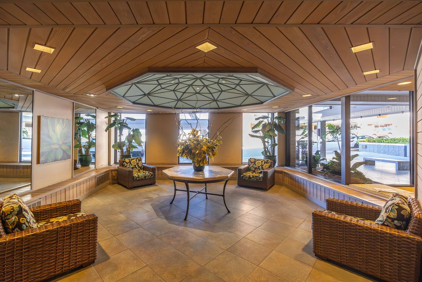Step into our welcoming lobby-a curated start to your Hawaiian getaway.