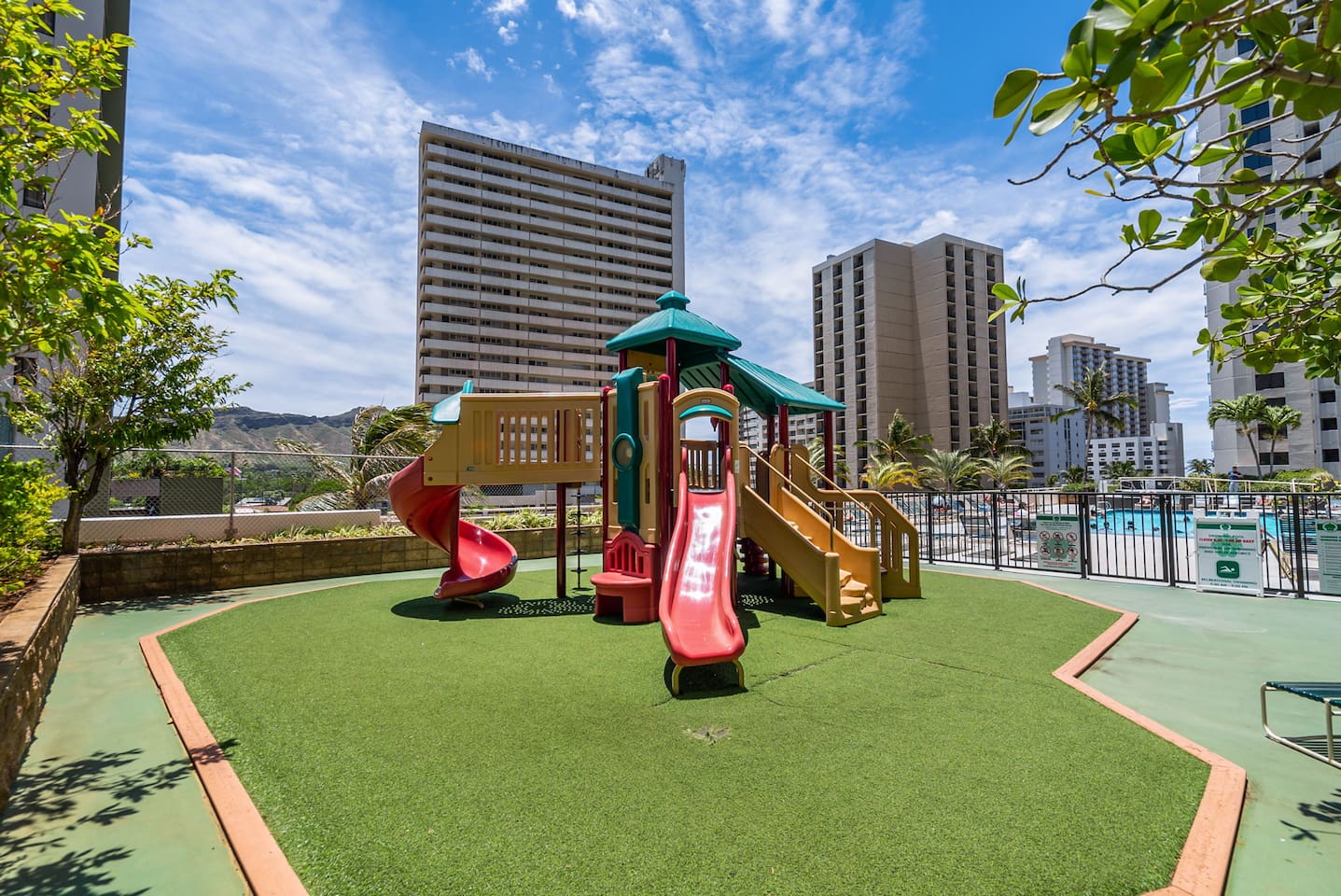The rec deck features a children's play area-ideal for family fun and relaxation.