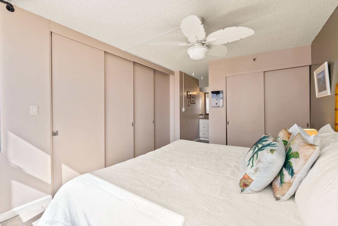 Create the perfect balance of shared space and privacy with sliding doors that separate the bedroom from the living area.