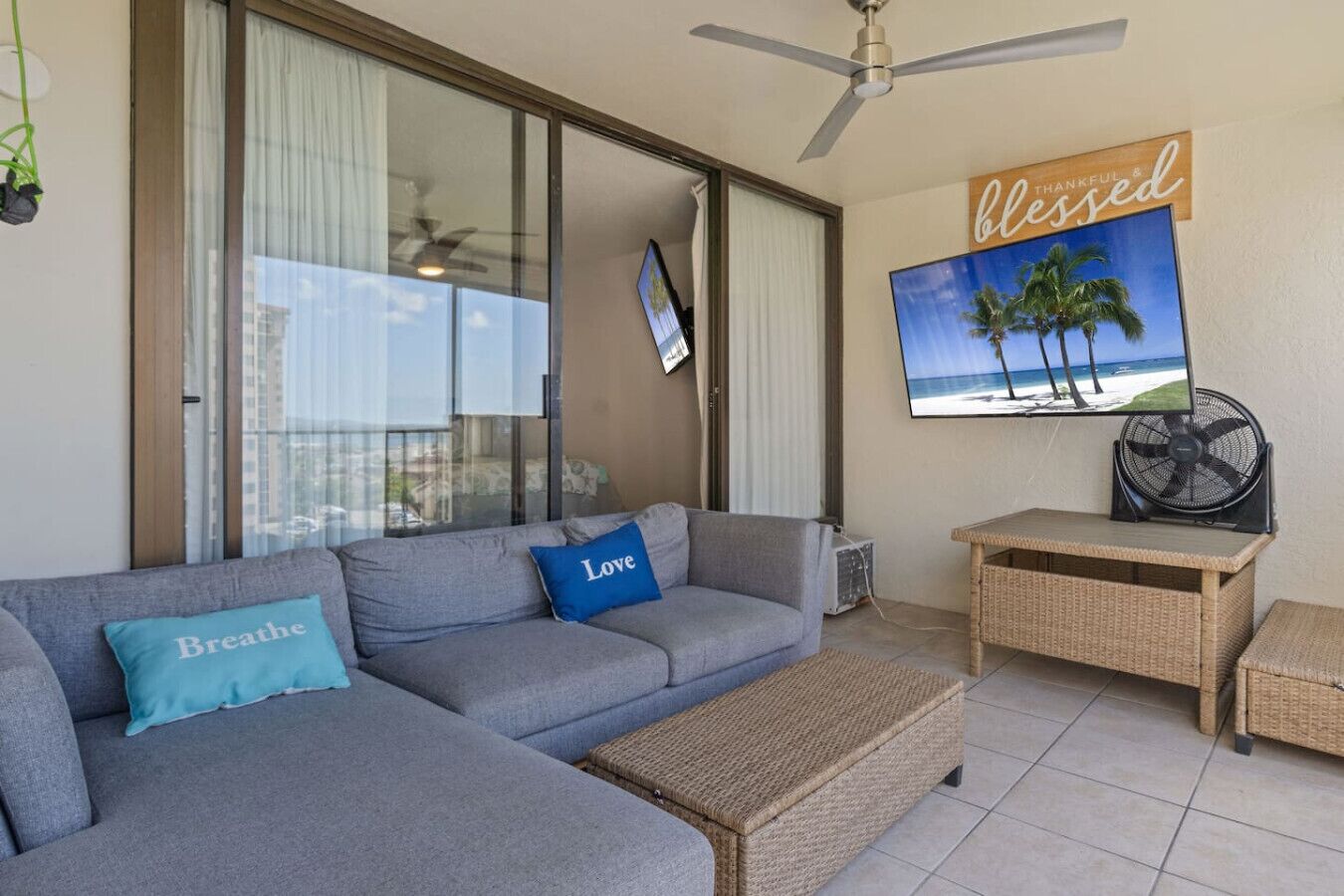 Unwind on the lanai while watching your favorite TV show.