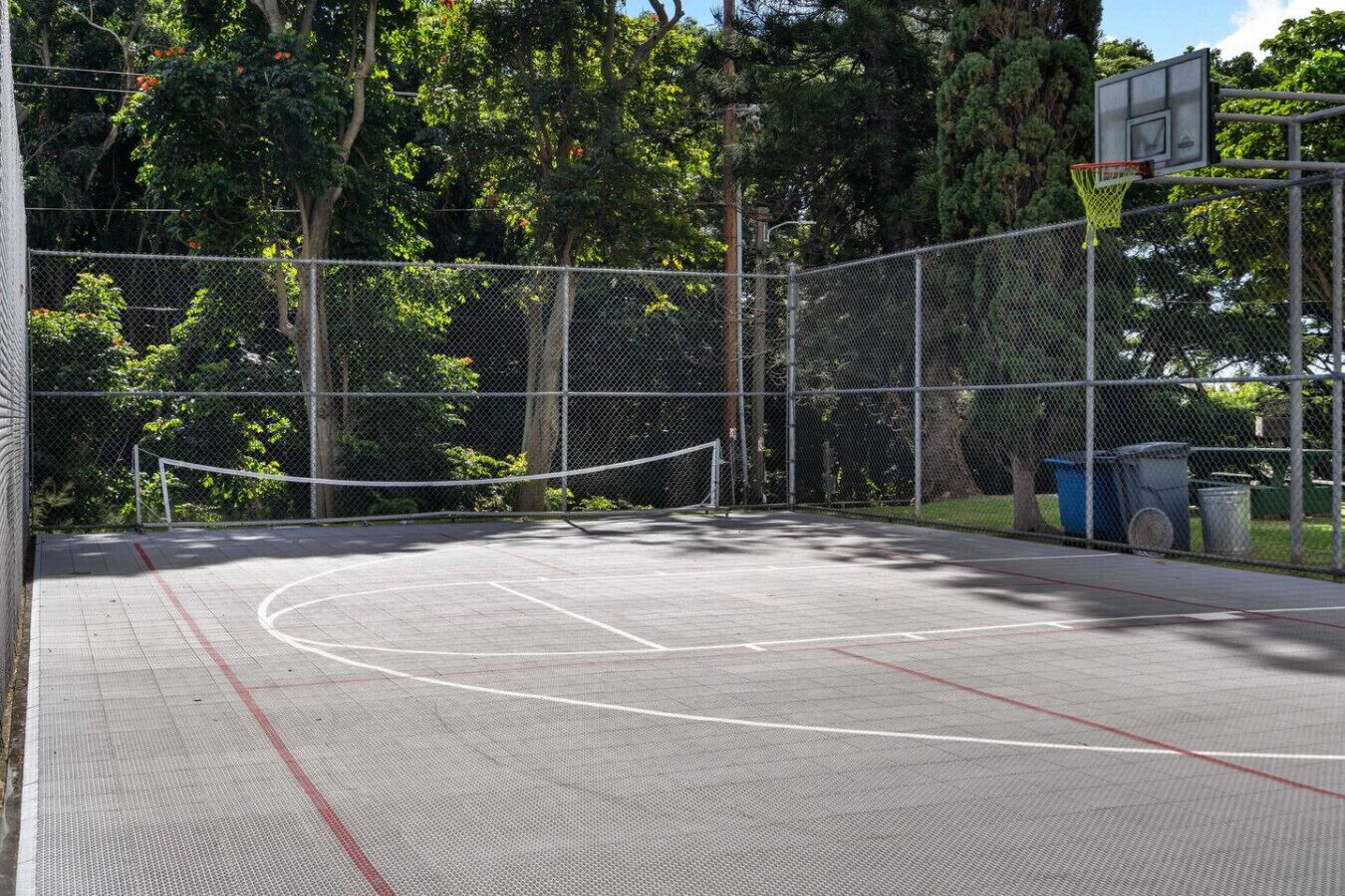 Shoot hoops and get active in the building`s basketball and pickleball court!