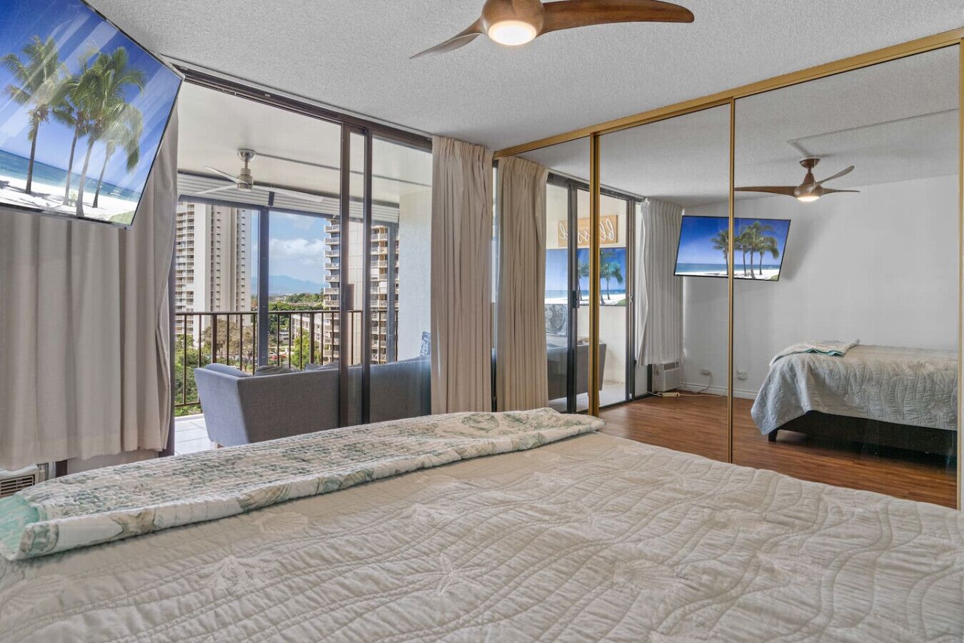 This stay is all about keeping you comfortable – the closet provides ample storage space to stay organized, and blackout curtains in the bedroom for those mornings that you want to sleep in!