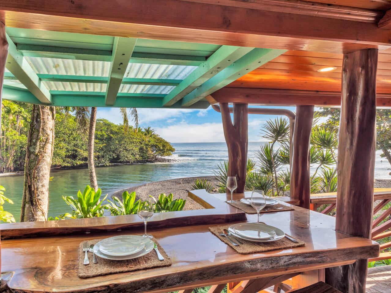 Sitting on the lanai, savoring a meal with the gentle ocean breeze and river views, you’ll experience the perfect harmony of luxury, nature, and tranquility that defines this stunning Hawaiian home.