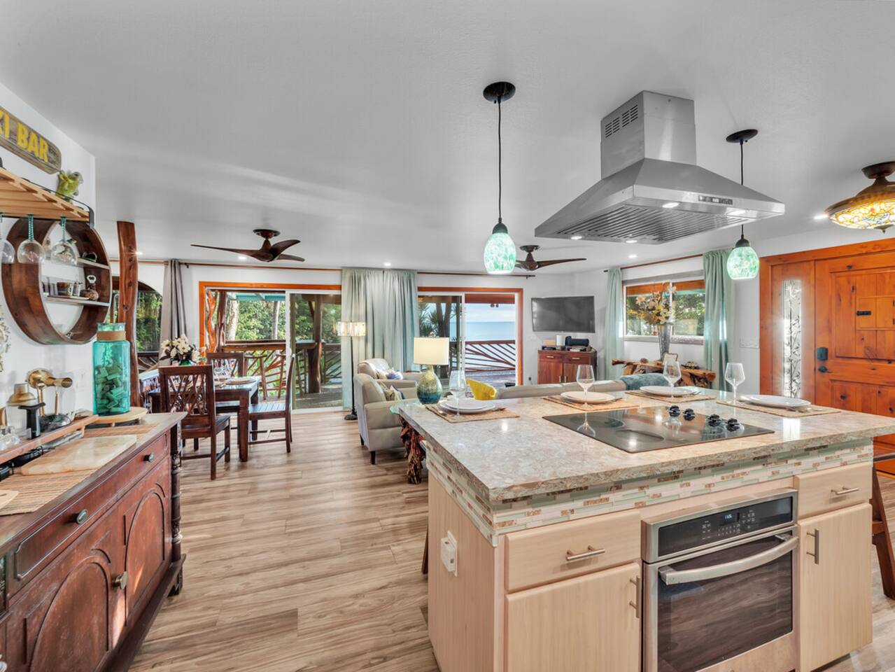 Whether you're preparing for a feast or making a snack, the kitchen's open layout makes it easy to stay connected with family and friends.