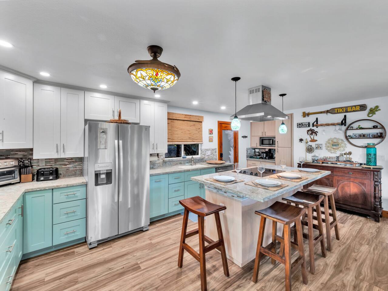 The heart of the home—this fully equipped kitchen is perfect for preparing island-inspired meals.