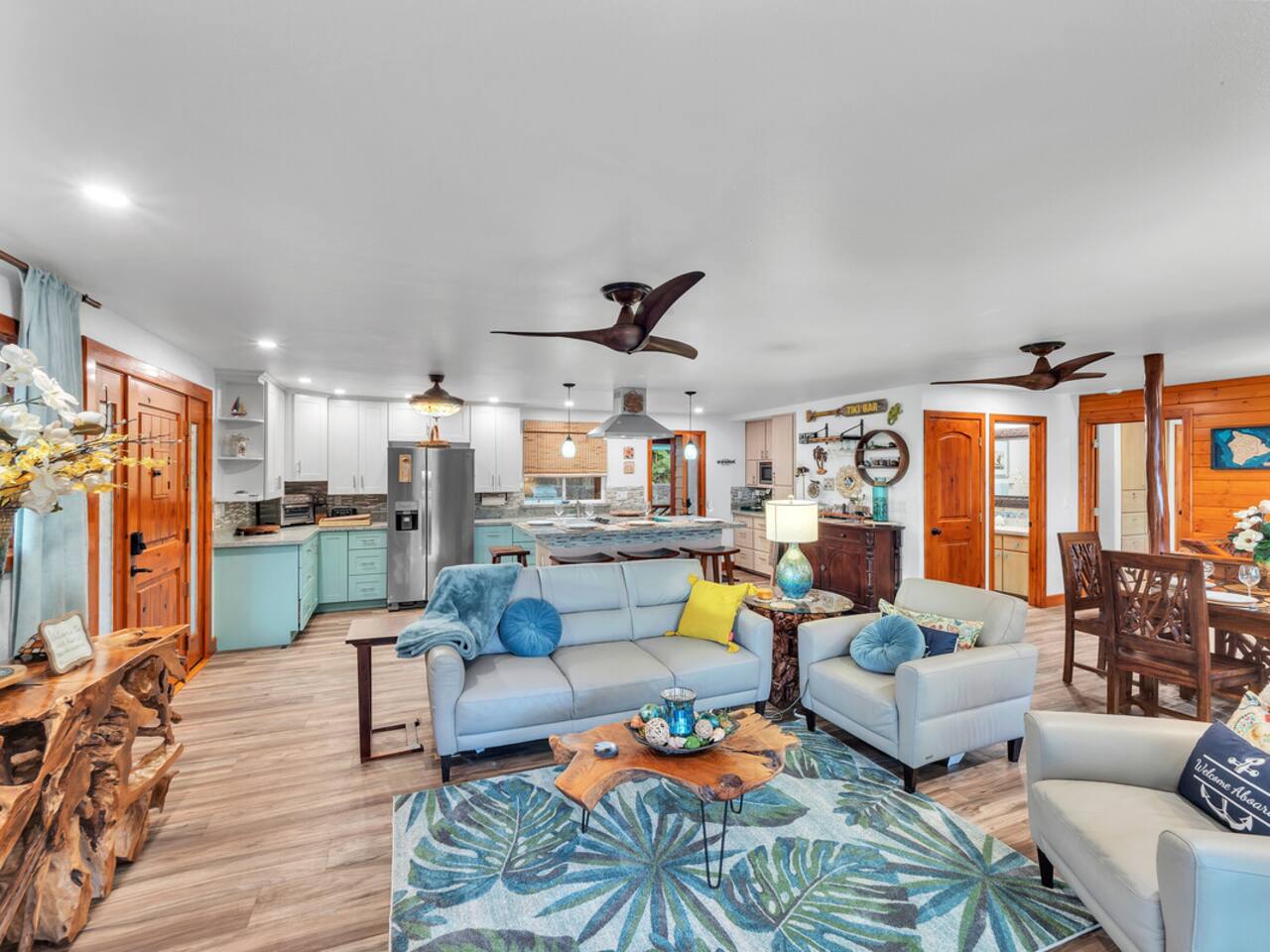 Open-concept living allows you to enjoy the view of the ocean while lounging in ultimate comfort.