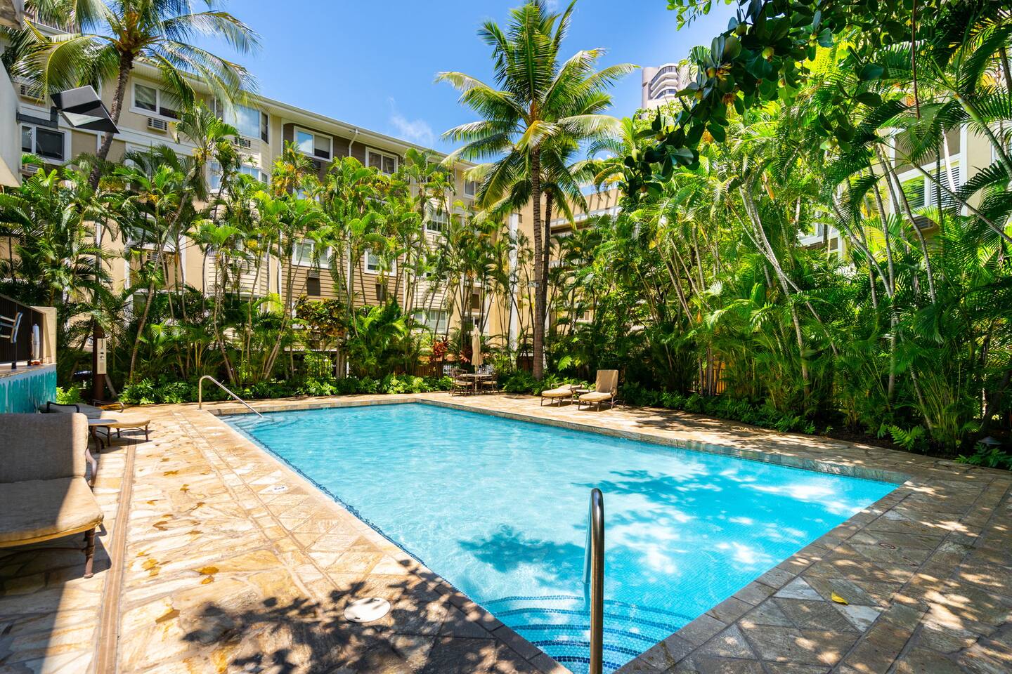 Take a refreshing dip in the sparkling pool, the perfect spot to cool off after a day in the sun.