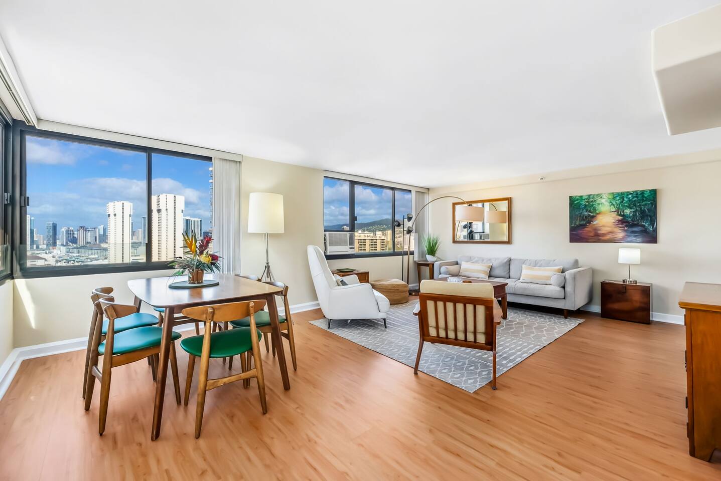 Enjoy meals together in the spacious dining area, featuring a table with seating for 6.