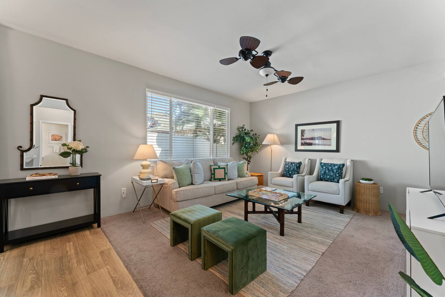 Whether you're lounging with a book or hosting friends, this stylish room sets the tone for relaxed elegance.
