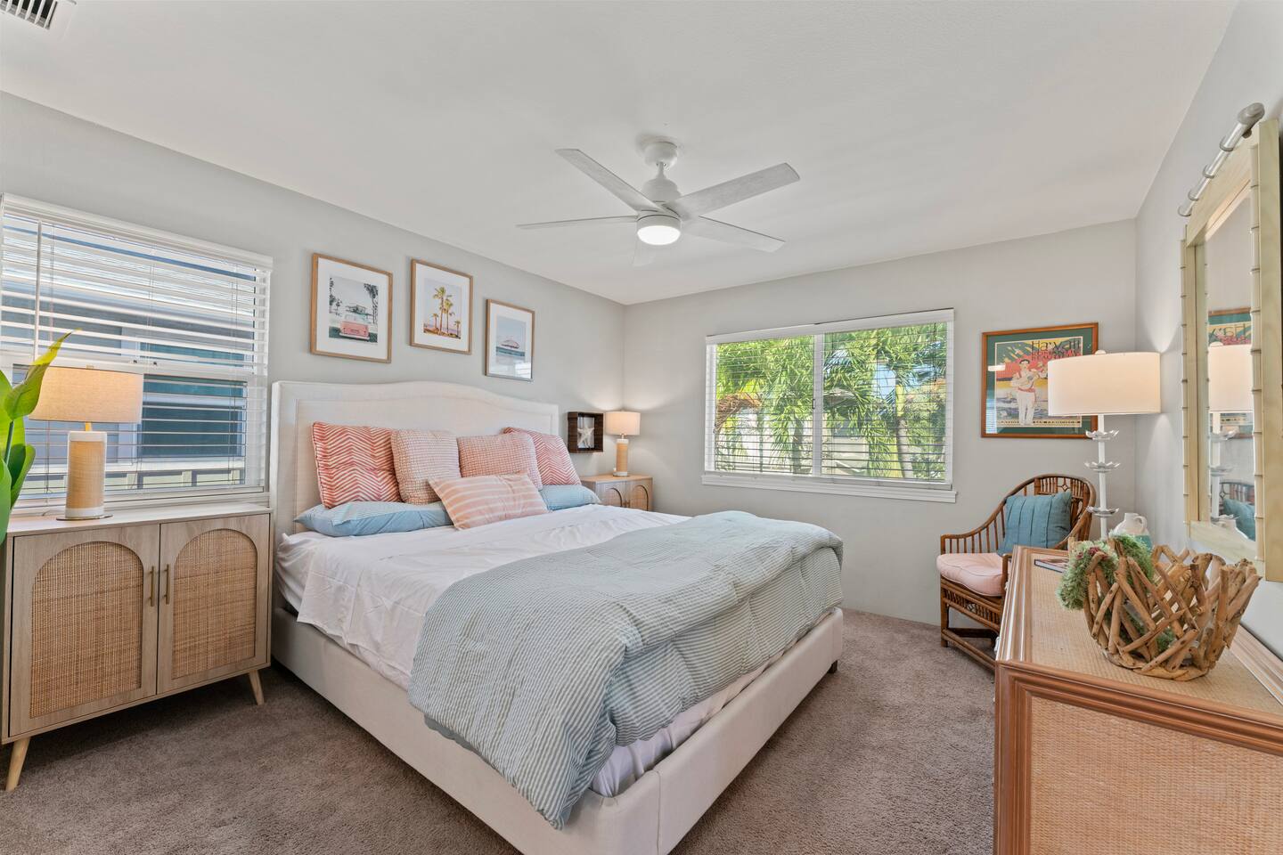 Let the breeze in and the stress out this serene bedroom - the perfect place to recharge in paradise.