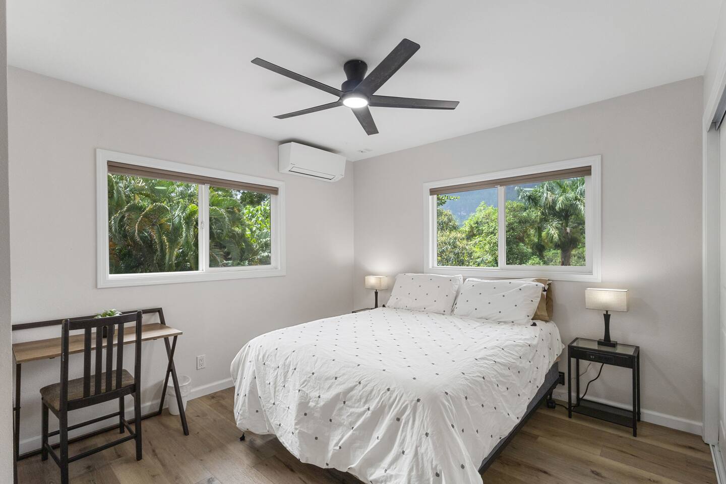 Wake up to nature’s embrace in this bright and breezy family-friendly bedroom retreat.