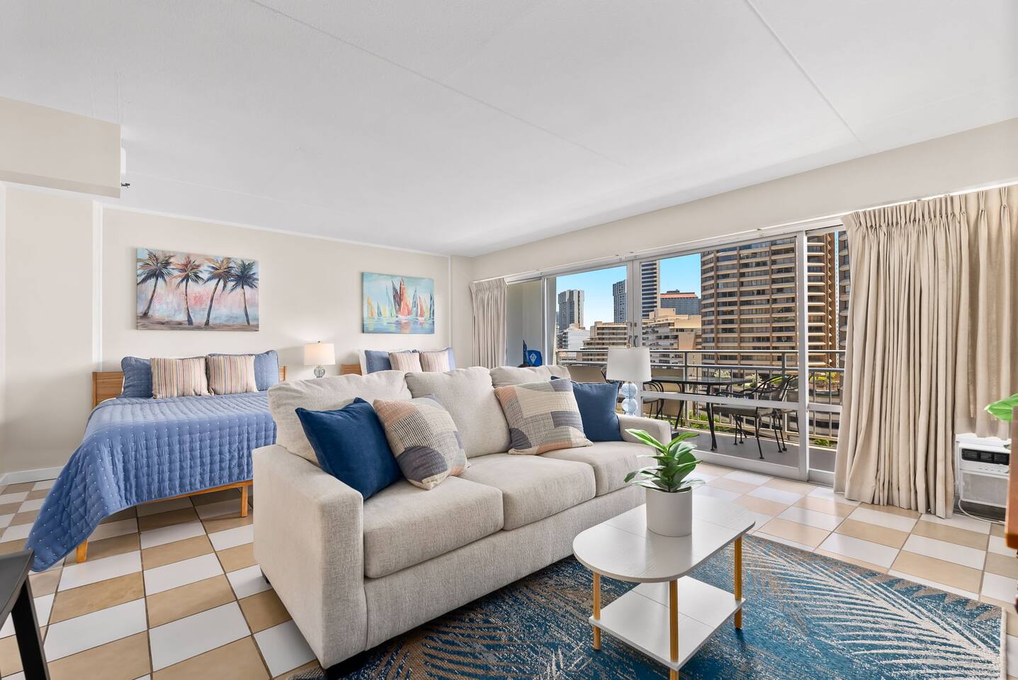 The spacious layout provides plenty of room to unpack and store your suitcases comfortably during your stay.