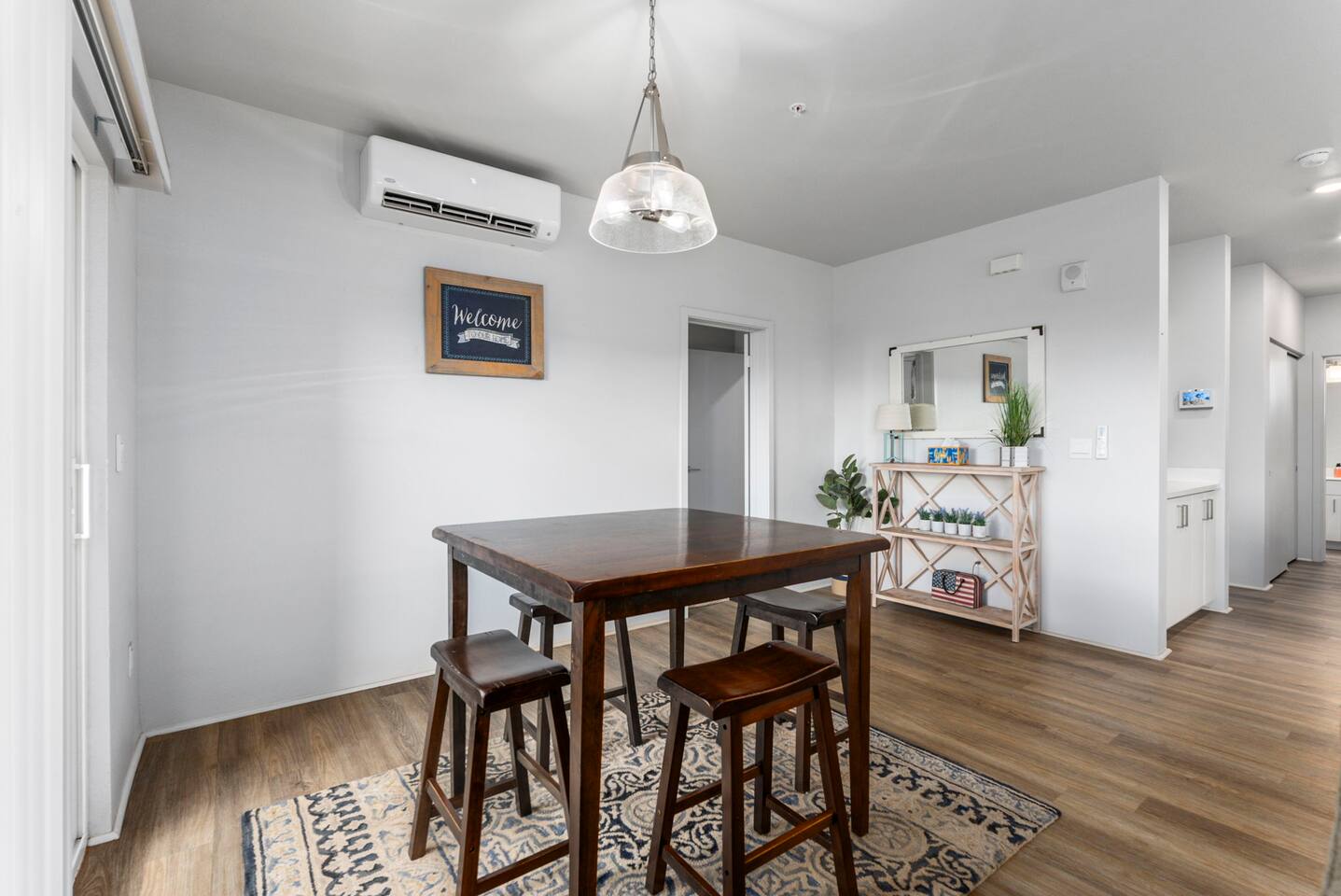 The dining area is perfect to share family meals or get some work done on your laptop.