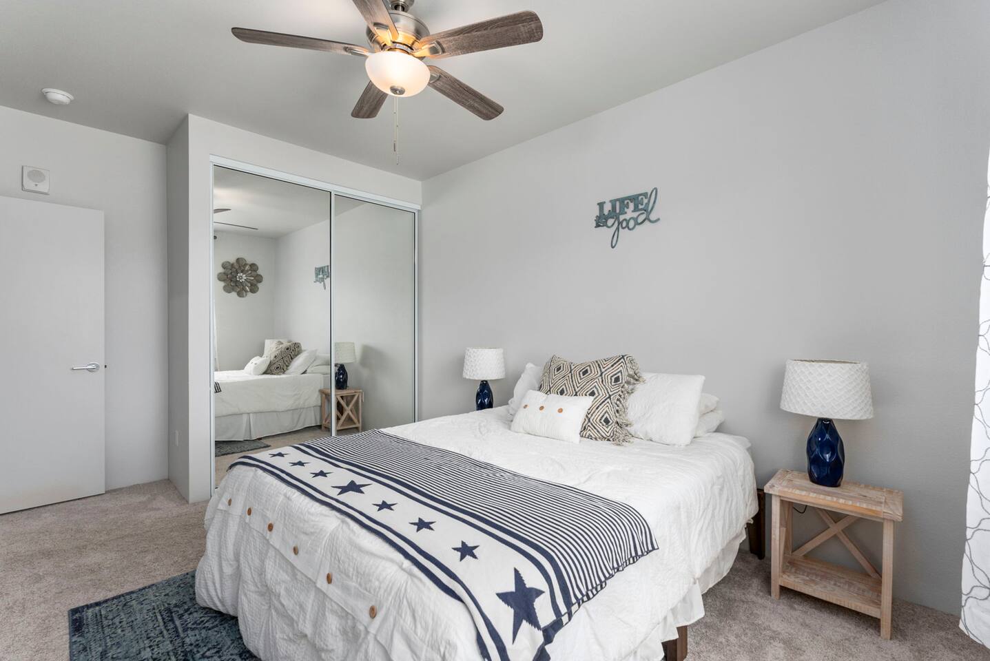 Unwind in style this serene space is perfect for restful nights and slow vacation mornings.