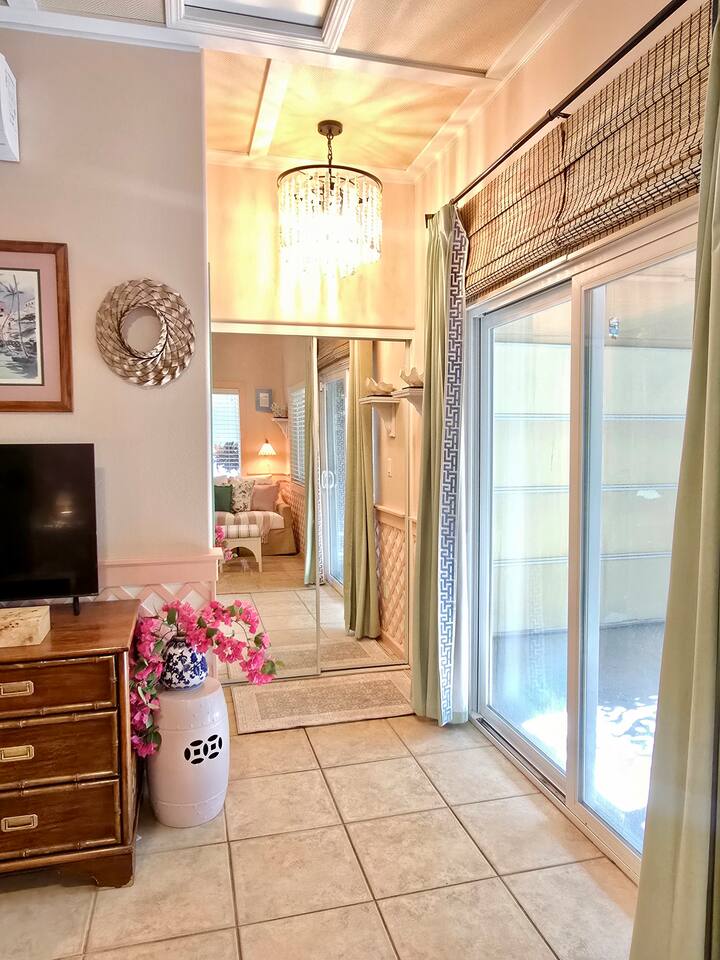 A peaceful retreat with thoughtful decor and warm light-perfect for relaxing or recharging.