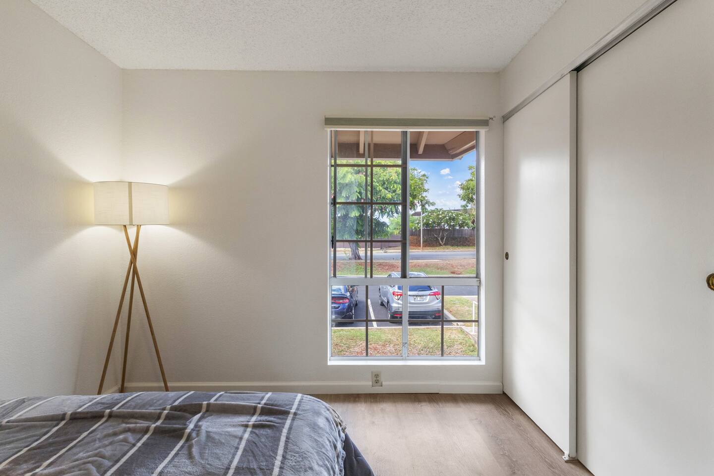 The second bedroom has a spacious closet to help you stay organized during your stay.