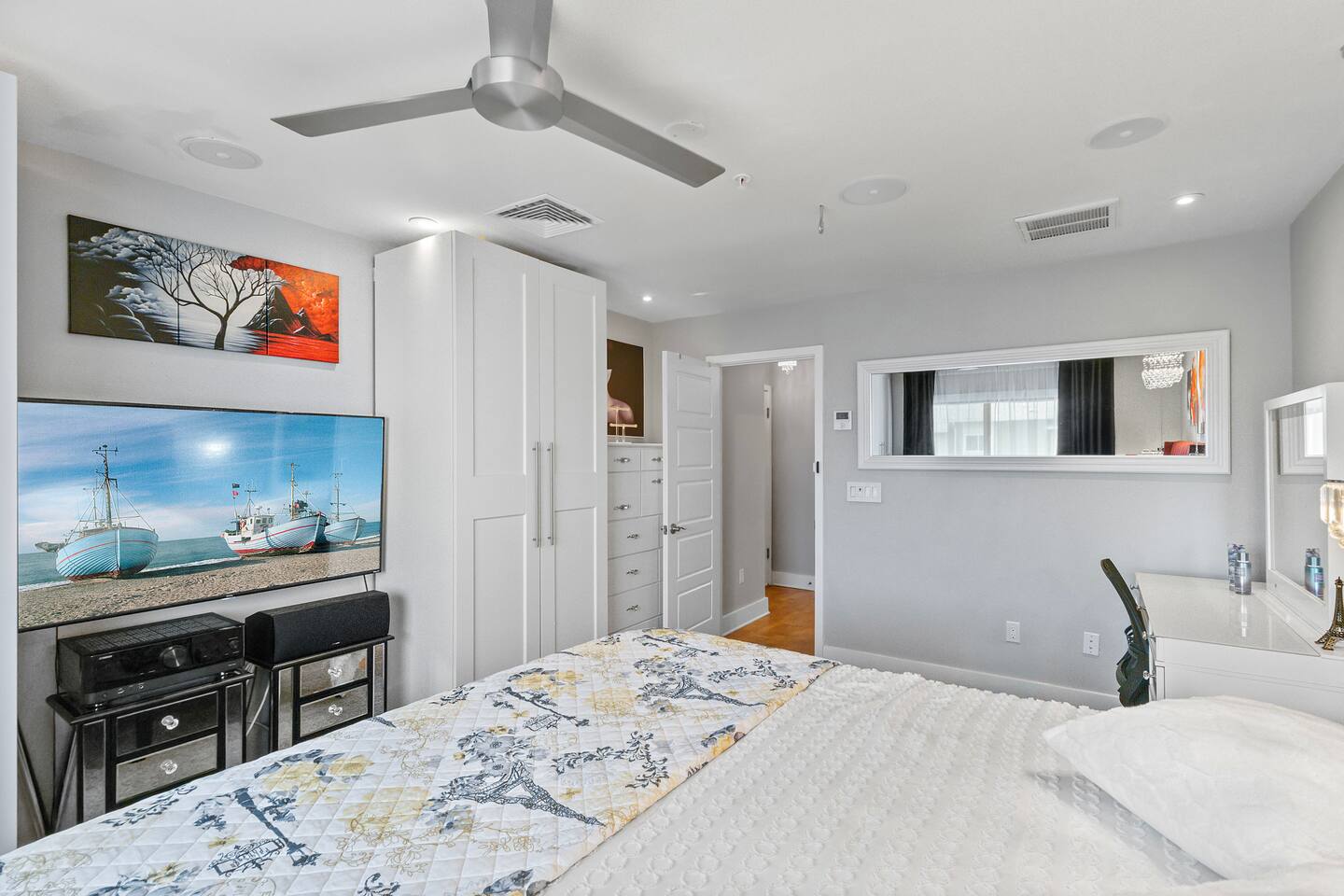 Soft colors, natural light, and thoughtful decor make this space feel both peaceful and practical.