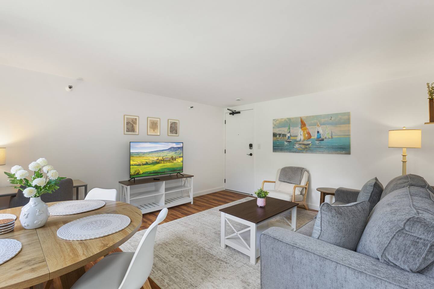 Your laid-back living space, perfect for movie nights, morning coffee, or a quiet dinner in.