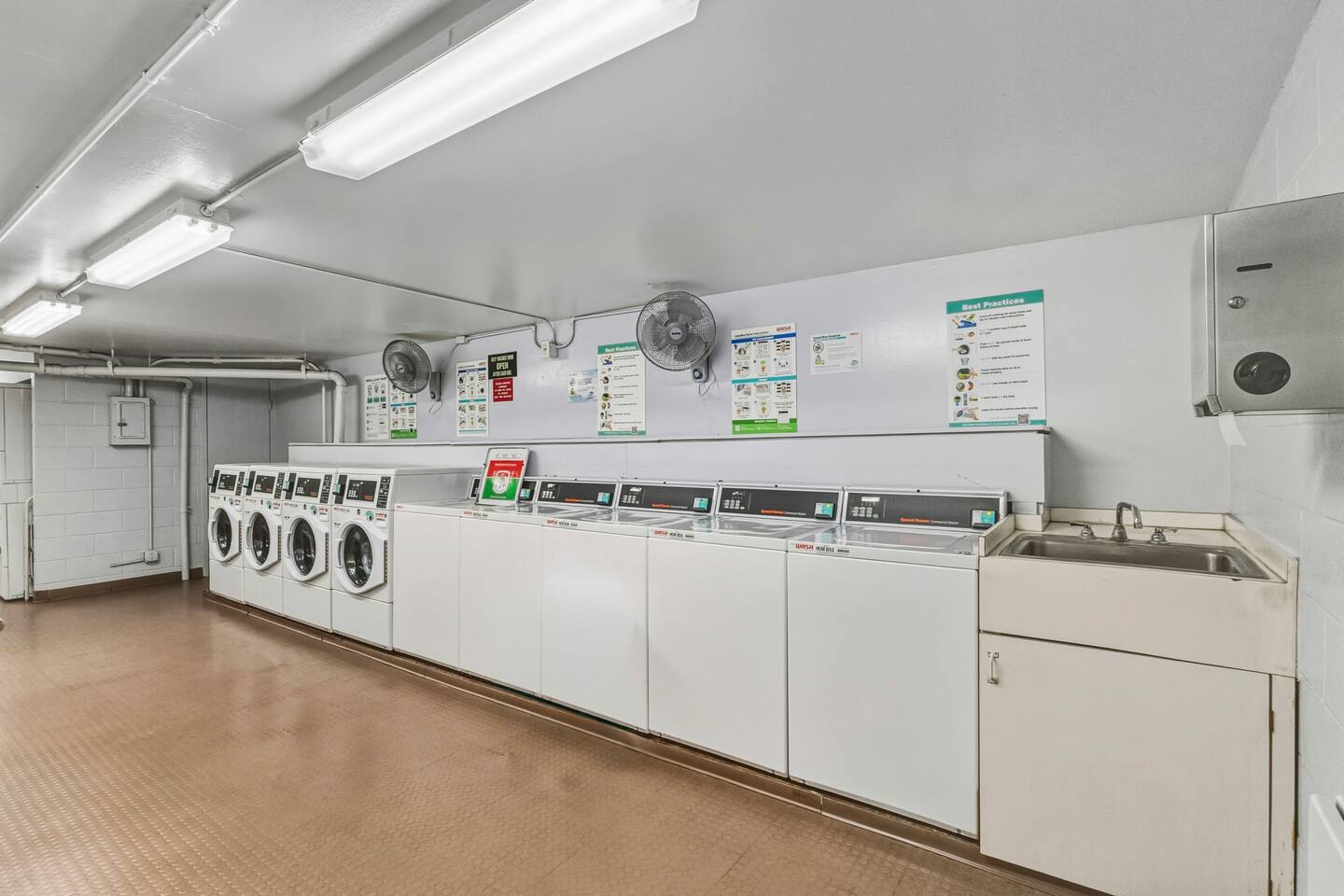 Fresh clothes, easy flow, in a well-lit setup with everything you need to get the job done.